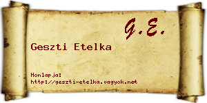 Geszti Etelka névjegykártya